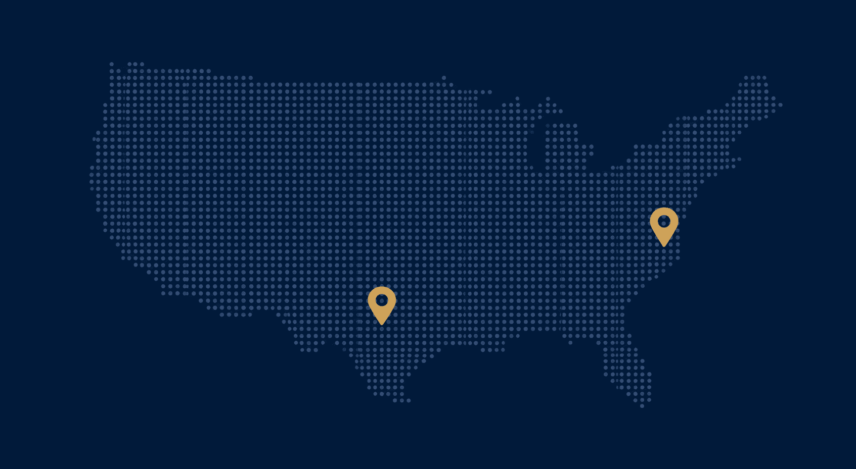 US map showing Dallas and McLean office locations